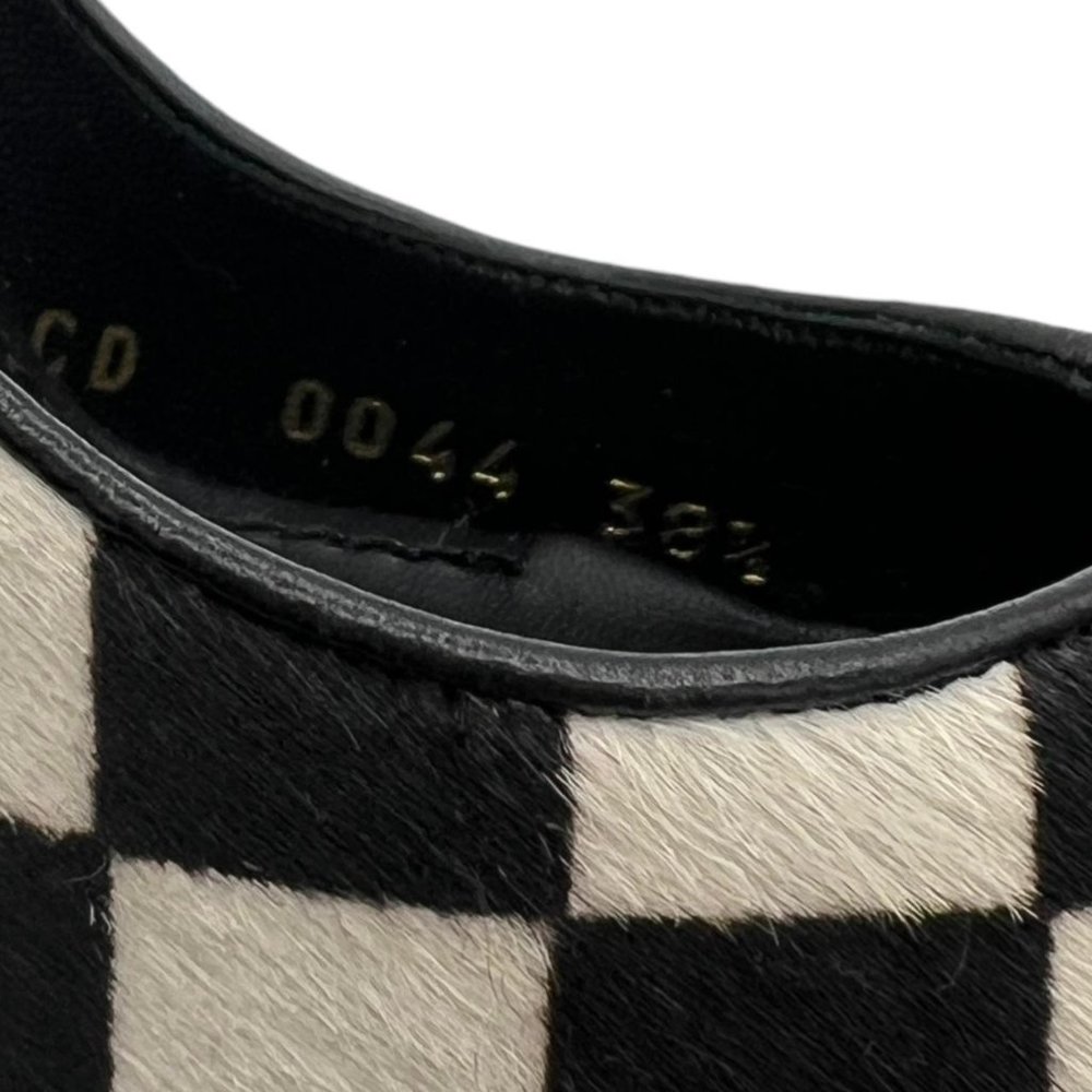 Vintage Dolce & Gabbana black and white checkered ponyhair pointed toe heels - Picture 3 of 6